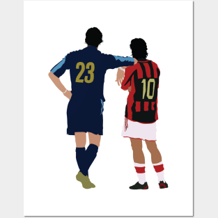 Iconic Milan Derby Rui Costa & Marco Materazzi Posters and Art